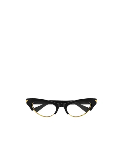 Bottega Veneta Eyewear Cat Eye Frame Glasses In Black