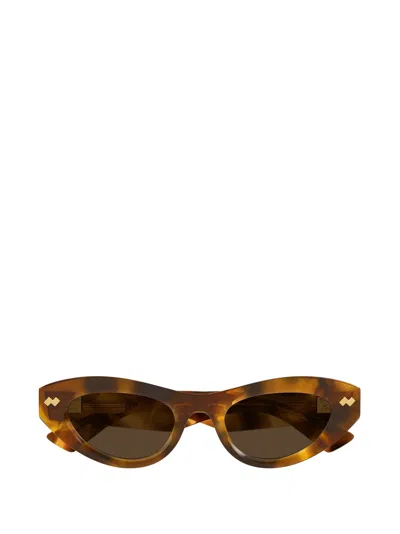 Bottega Veneta Eyewear Cat-eye Frame Sunglasses In Havana-havana-brown