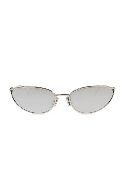 Bottega Veneta Eyewear Cat Eye Frame Sunglasses In Silver