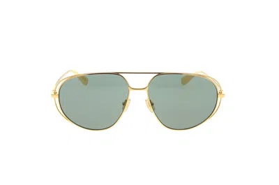 Bottega Veneta Gold Classic Aviator Sunglasses