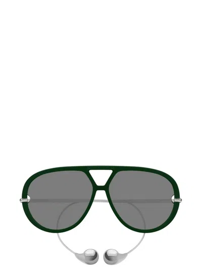 Bottega Veneta Eyewear Drop Aviator Frame Sunglasses In Green