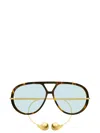 Bottega Veneta Embellished Aviator-style Tortoiseshell Recycled-acetate And Gold-tone Sunglasses In Multi