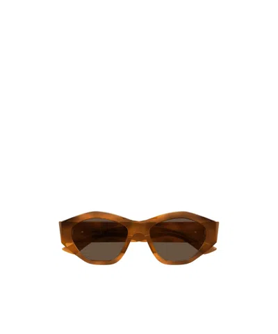 Bottega Veneta Eyewear Geometric Frame Sunglasses In Brown