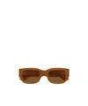 Bottega Veneta Eyewear Intrecciato Square Sunglasses In Brown