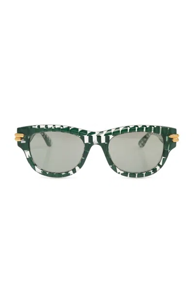 Bottega Veneta Mitre Square Sunglasses In Green