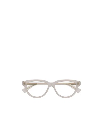 Bottega Veneta Eyewear Oval Frame Glasses In White