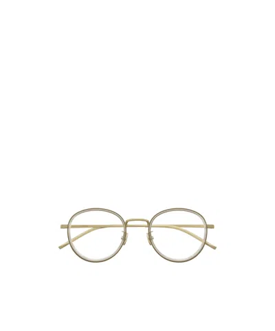 Bottega Veneta Eyewear Oval Frame Glasses In Metallic