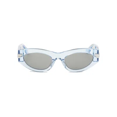 Bottega Veneta Eyewear Oval Frame Sunglasses In Blue