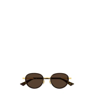 Bottega Veneta Eyewear Oval Frame Sunglasses In Brown