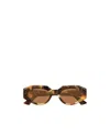Bottega Veneta Eyewear Oval Frame Sunglasses In Brown