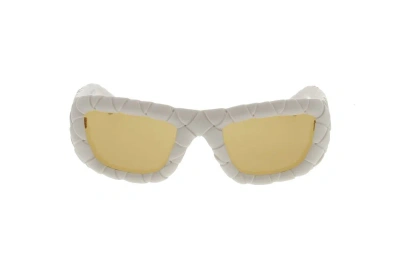 Bottega Veneta Eyewear Panthos Frame Sunglasses In White