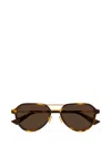 Bottega Veneta Bv1373s Linea Ribbon 001 Black Gold Brown Sunglasses In Brown