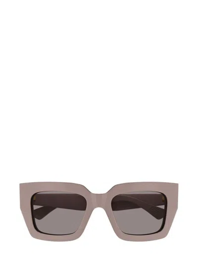 Bottega Veneta Eyewear Rectangle Frame Sunglasses In Pink