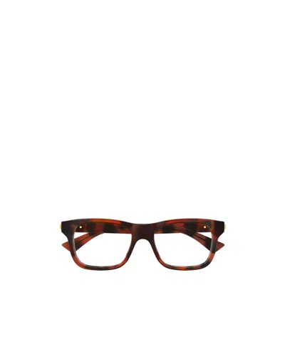Bottega Veneta Eyewear Rectangle Frame Glasses In Brown