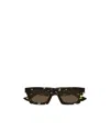 Bottega Veneta Eyewear Rectangle Frame Sunglasses In Brown