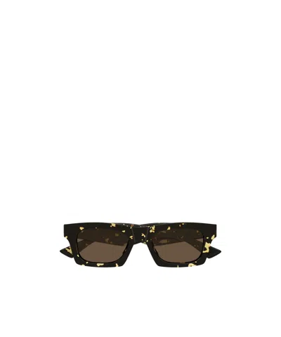 Bottega Veneta Eyewear Rectangle Frame Sunglasses In Brown