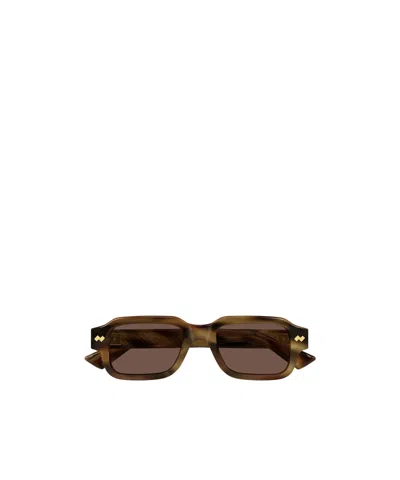 Bottega Veneta Eyewear Rectangle Frame Sunglasses In Brown