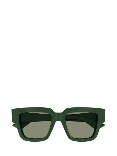 Bottega Veneta Eyewear Rectangle Frame Sunglasses In Green