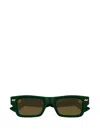 Bottega Veneta Ribbon Stud Square-frame Recycled-acetate Sunglasses In Black