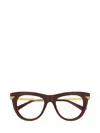 Bottega Veneta Bv1297o Linea Minimalist 003 Burgundy Gold Gloves In Red