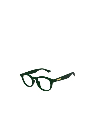 Bottega Veneta Round Frame Flat Mirror In Green