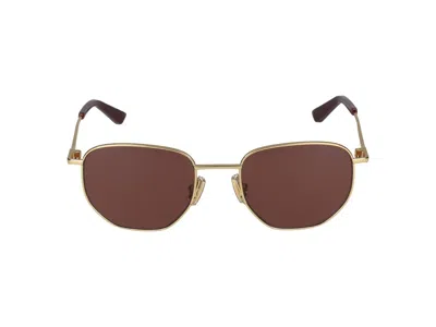 Bottega Veneta Eyewear Split Panthos Sunglasses In Gold
