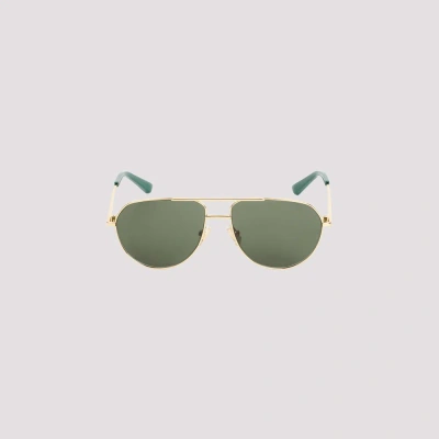 Bottega Veneta Eyewear Split Rectangular Sunglasses In Gold
