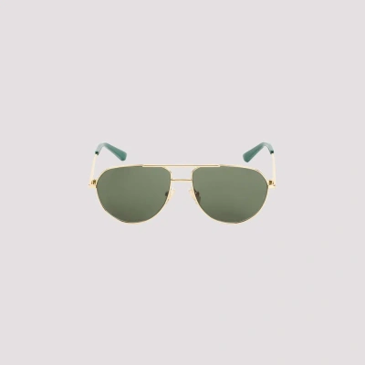 Bottega Veneta Pilot-frame Tinted Sunglasses In Gold