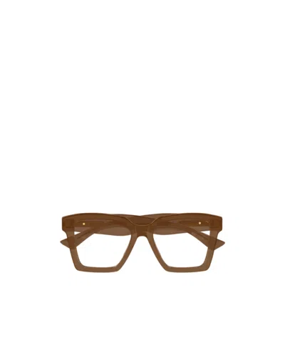 Bottega Veneta Eyewear Square Frame Glasses In Brown