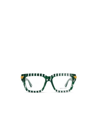 Bottega Veneta Eyewear Square Frame Glasses In Green