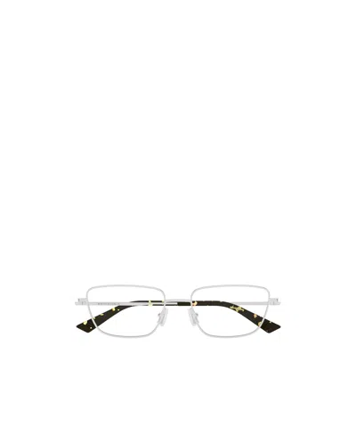 Bottega Veneta Eyewear Square Frame Glasses In Silver