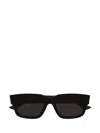 Bottega Veneta Eyewear Ultrathin Squared Sunglasses In Black