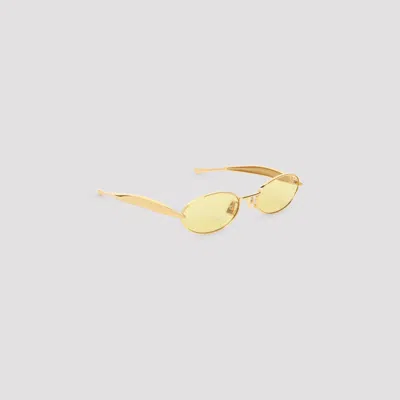 Bottega Veneta Sardine Oval Sunglasses In Oro