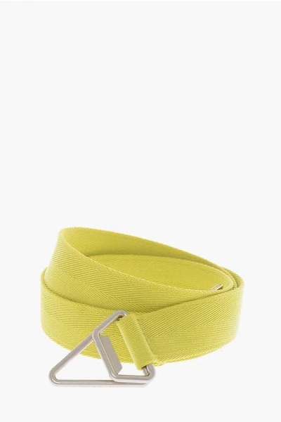 Bottega Veneta Fabric Triangle Belt 30mm In Yellow