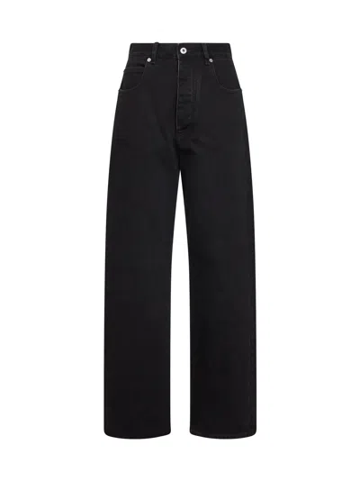Bottega Veneta Faded Black Denim Wide-leg Jeans