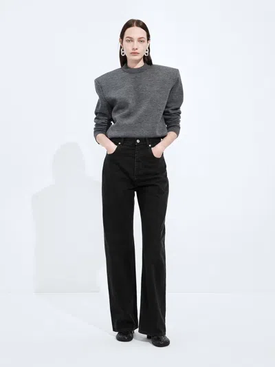 Bottega Veneta Faded Black Wide Leg Jeans In Gray