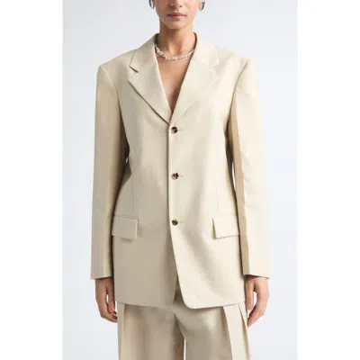 Bottega Veneta Faded Stripe Wool & Cotton Jacket In Neutral