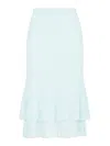 Bottega Veneta Cotton Midi Skirt For Women – Ss24 Collection In Blue