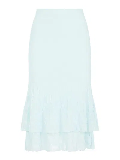 BOTTEGA VENETA FALDA SEMILARGA - AZUL CLARO