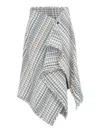 Bottega Veneta Women's Cotton Check Skirt | Size 40 | 782386v3g70 In Gray
