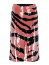 Bottega Veneta Multicolor Embellished Viscose Skirt In Animal Print
