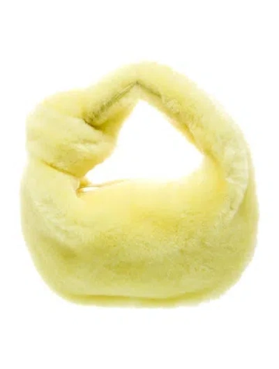 Pre-owned Bottega Veneta Faux Fur Jodie Mini In Yellow