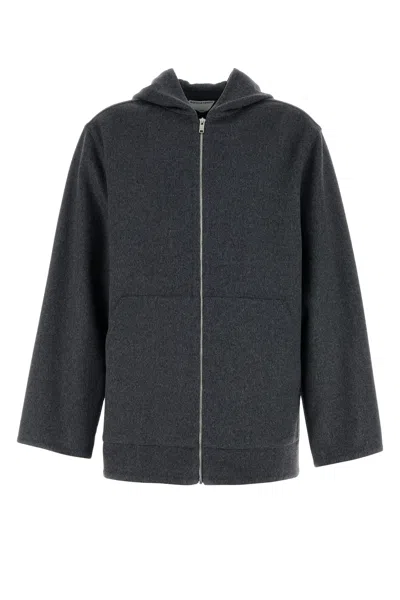 BOTTEGA VENETA FELPA IN LANA GRIGIO SCURO  UOMO