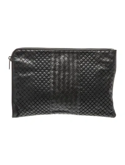 Pre-owned Bottega Veneta Fettucce Fettuce Clutch In Blue