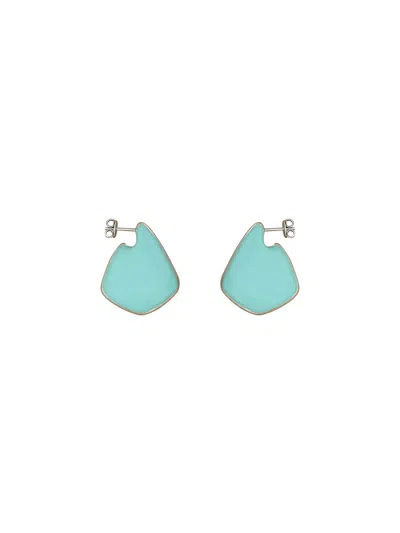 Bottega Veneta Boucles D'oreilles Fin Petit Format In Green Oasis