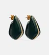 Bottega Veneta Fin Small Sterling Silver Earrings In Green