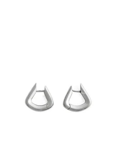 Bottega Veneta Fin Snap Earrings In Silver