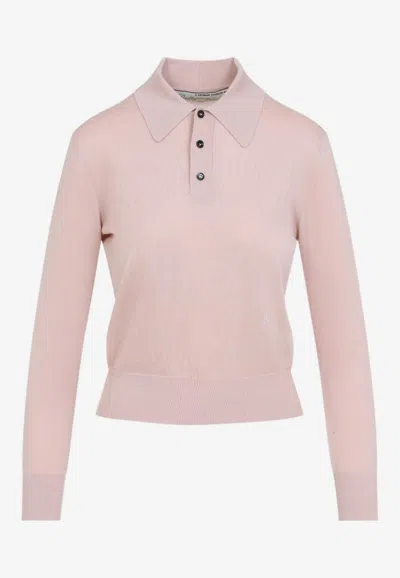 Bottega Veneta Women's Long Sleeve Polo Top In Multicolor