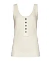 Bottega Veneta Ribbed Knit Cotton Tank Top In White