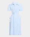 Bottega Veneta Fine Viscose Silk Twill Dress In Sky Blue
